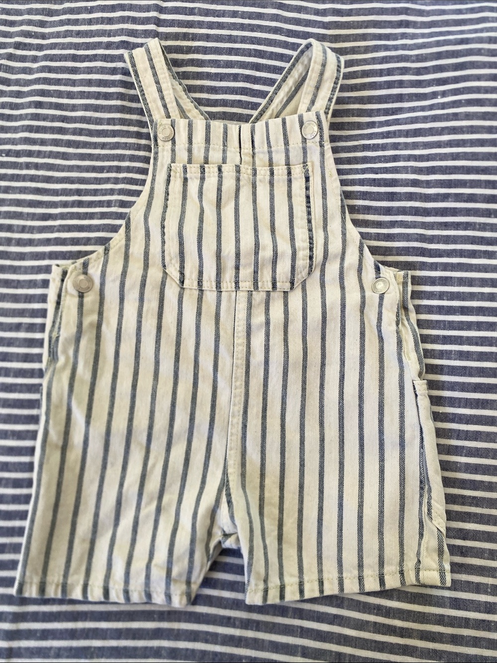 Zara Striped Overall Shorts